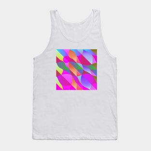 Pink Blue Green Swirled Colorful Flame Abstract Pattern Tank Top